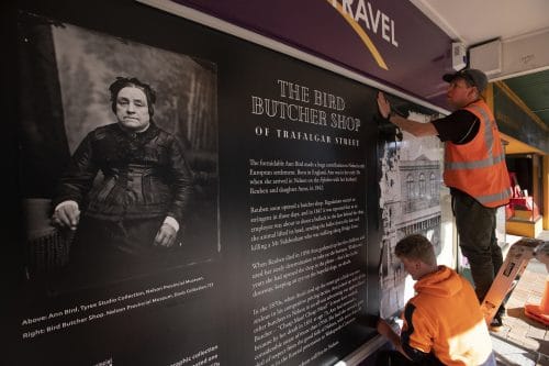 Putting up a display