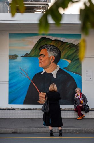 Picture by Tim Cuff 23 April 2021 - MakeShiftSpaces Artwalk dawn blessing and speeches at the Suter Gallery, Nelson, New Zealand