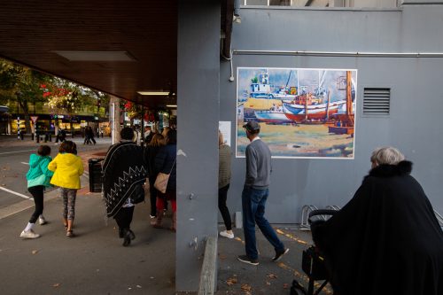 Picture by Tim Cuff 23 April 2021 - MakeShiftSpaces Artwalk dawn blessing and speeches at the Suter Gallery, Nelson, New Zealand