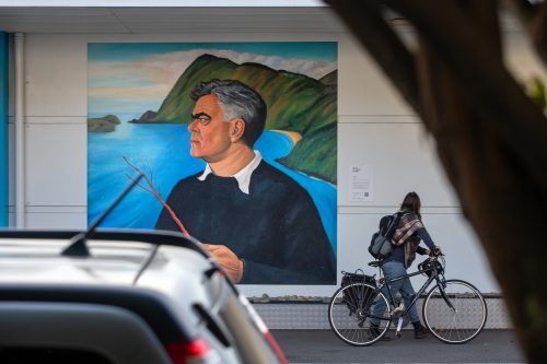 Picture by Tim Cuff 23 April 2021 - MakeShiftSpaces Artwalk dawn blessing and speeches at the Suter Gallery, Nelson, New Zealand