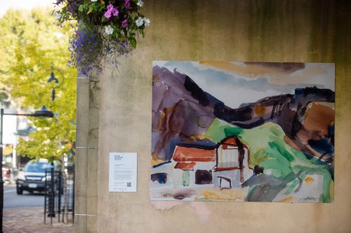 Picture by Tim Cuff 13 April 2021 - MakeShift Spaces Artwalk installations by Paul and Marika from Speedy Signs, Nelson, New Zealand: 'Kiln near Riwaka' by Toss Woollaston